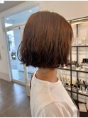 ボブ　ミルクティーベージュ　艶髪　髪質改善カラー　ショート