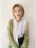 ウザバング×ハイトーンボブ/大人っぽこなれヘア