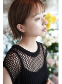 大人可愛い20代30代40代黒髪前下がりショートボブ丸み◎
