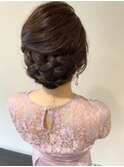 結婚式　ヘアアレンジ　編み込み