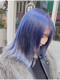 ブルーグラデーション/ブリーチ/韓国/ダブルカラー[海老名駅]