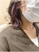 ラベンダーピンク/イヤリングカラー/インナーカラー/外ハネ/ボブ