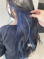 ヘアー アイス 御器所本店(HAIR ICI) インナーカラー ブルーブラック ブルーインナー 艶カラー