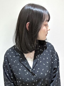 フォーク FOLK 【FOLK】透明感地毛風ブラック☆似合わせミディアムボブ♪