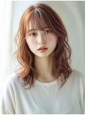 ☆ホワイトグレージュミニウルフデジタルパーマチェリーブラウン