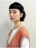 バレッタで簡単アレンジ/オン眉/ショートボブ/外ハネボブ