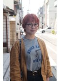 オレンジカラーなショートウルフ