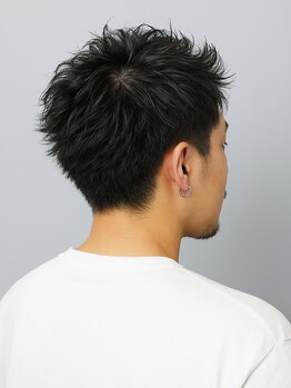 スマイルヘアー 京王八王子(smile hair)の写真/パーマで魅せるモテ男に☆バーバーでしか体験できないアイロンパーマが人気◎こだわりのデザインにも注目！