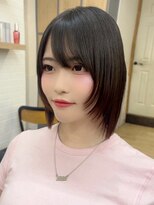 ネオリーブ クーロ(Neolive curro)&nbsp;クラオンニボブ×暗めカラー[ぱつっとボブ/縮毛矯正/横浜韓国]