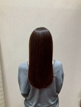 艶髪美シルエットストレートロング×透明感ナチュラルブラウン