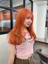 ニコ トウキョウ 渋谷(nico TOKYO)&nbsp;ダブルカラーチェリーオレンジピンクブラウン韓国レイヤーロング