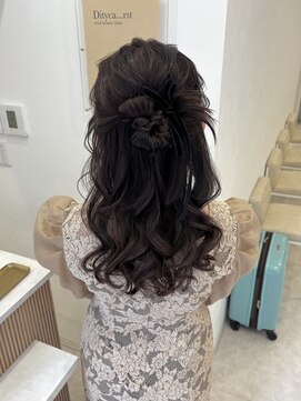 ふわふわカチモリハーフアップ♪