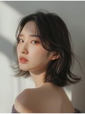 ミディアムレイヤーカット_ハッシュカット顔周りカット調布韓国