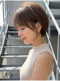 くびれショート/ショートボブ/ひし形/小顔ショート/前髪あり