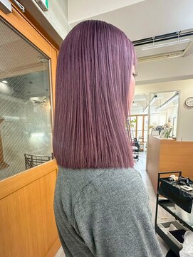 リアン(Lien) ハイブリーチ/ピンクアッシュ/切りっぱなしロング