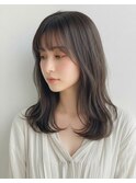 ブリーチなし×グレージュ◎韓国風タンバルモリ暗髪透明感