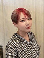 ヘアーリゾートガーデン 南林間店(Hair Resort Garden)&nbsp;ブリーチでデザイン/ルーツカラー/ミルキーベージュ×ピンク