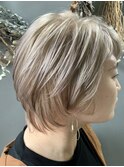 【新宿ペネロープ】プラチナベージュ×アシメショート  担当 RYO