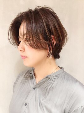 アルバム 新宿(ALBUM SHINJUKU) ニュアンスショートグレージュ_セミウェットウェーブ_ba264801