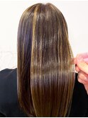 20代30代40代ハイライトオリーブブラウン立体感ストレート
