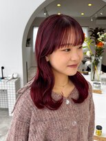 デビュー 沖縄泡瀬店(Debut)&nbsp;チェリーレッド/ボブルフ/ネビージュ/小顔/沖縄市/髪質改善/前髪