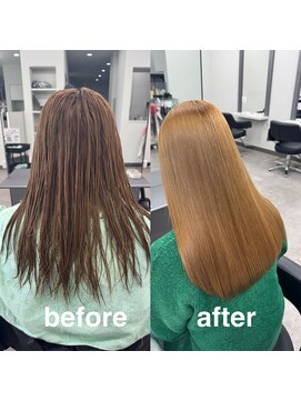 ガルボヘアー 桟橋店(garbo hair) 髪質改善 くせ毛 ストレート 縮毛矯正 艶髪 ロング 湿気対策