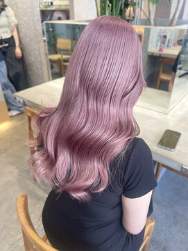 サンク 原宿 表参道(cinq) ミルクティーピンクアッシュベージュレイヤーボブウルフボブ