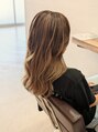 アグ ヘアー ラキ 土崎店(Agu hair laki) ワンブリーチでのバレイヤージュ。大きなウェーブが映えます☆