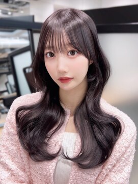 韓国ヘア前髪カットロング顔周りレイヤー_F20691