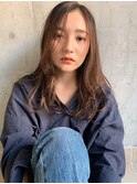 レイヤーニュアンスロング×ブラウングレージュ