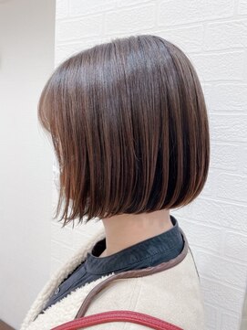 ヘアースタジオ アール(Hair Studio R) 20代30代大人可愛い小顔ショート丸みボブ×ブラウン