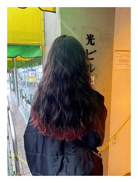 アルート 町田店(aroot) チェリーレッド裾カラー