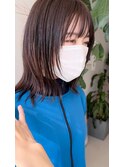 艶カラー レイヤーボブ×くすみブラウン
