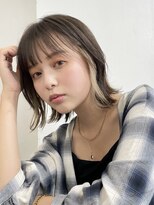 サンク 原宿 表参道(cinq)&nbsp;インナーカラーボブフェイスフレーミングベージュ顔周りボブ30代