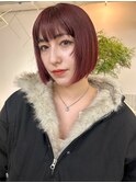 ブリーチ無しダブルカラービビットワインレッドカラー