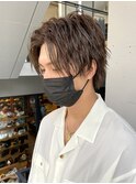 メンズロングニュアンスパーマフェザーパーマメンズミディアム