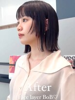 ケーツー あべのキューズモ－ル店(K-two) フェイスレイヤー*顔周りレイヤー*ボブ*毛先デザインカラー