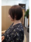 大人グレージュショートボブ　大阪/梅田/髪質改善/縮毛矯正
