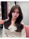 似合わせ前髪顔まわり+透明感抜群シアーグレージュ/韓国ヘア