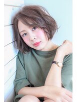 ヘアーアートシフォン 川口東口店(hair art chiffon) ワイドバング&モーブカラーのワンサイドくびれミディ風ヘア 川口