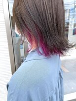 ケイアンドケイ ヘアー デザイン つつじが丘店(K&K) 【インナーカラー】 左側ピンク