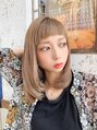 アグ ヘアー ベルグ 鳥取安長店(Agu hair berg) ミディアムボブ×短バング×ハイトーン