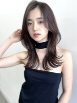 ヴェイン 渋谷(vain)&nbsp;★くびレイヤー黒髪エモージュ小顔レイヤーロンググレーベージュ