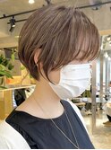 大人ショートボブヘアミルクティーベージュカラーグレイカラー★