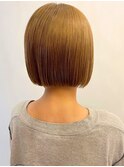 切りっぱなしボブ/ベージュ/ダブルカラー