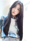 2wayバング/アッシュブラック/艶ストレート/小顔/たまプラーザ
