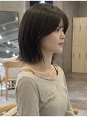大人ボブ/ダークグレー/髪質改善/白髪ぼかし/ショートカット登戸