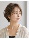 白髪ぼかしハイライト大人ショート