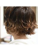 外ハネバレイヤージュカラーby加藤