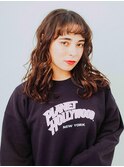 短めバングウェーブ